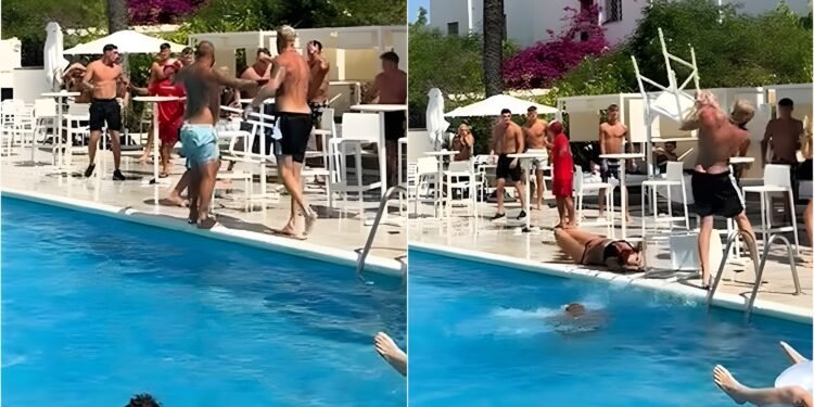 Një grua bie pa ndjenja gjatë një sherri mes turistëve pranë pishinës në Ibiza