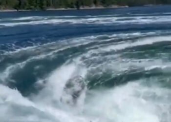 Të rinj rrezikojnë jetën në whirlpool për një video virale